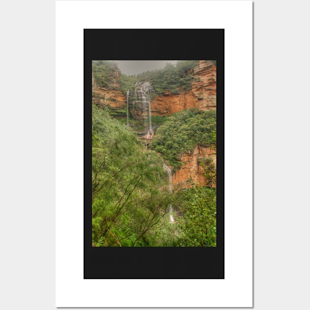 Wentworth Falls from a distance Wall Art by Michaelm43